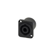 Conector Plug de Áudio Speakon 4 Polos 2 Vias Fêmea Preto B&F Lighting