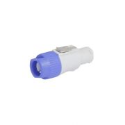 Conector Powercon Entrada de Energia Macho Azul e Branco B&F Lighting