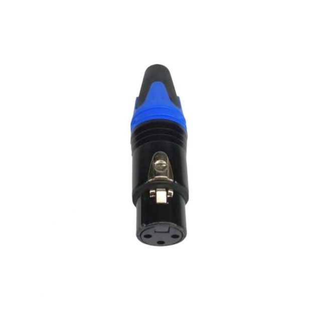 Conector XLR Linha Fêmea Preto/Azul B&F Lighting