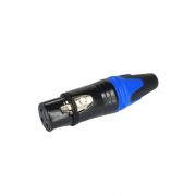 Conector XLR Linha Fêmea Preto/Azul B&F Lighting