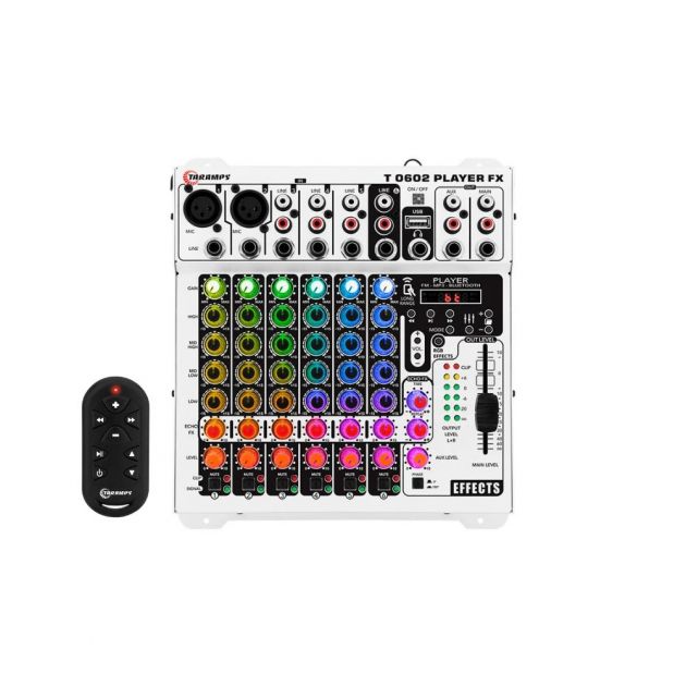 Mesa de Som Taramps T 0602 Player FX Multicolor 6 Canais