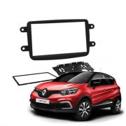 Moldura 2 DIN Renault Kwid/ Captur/ Duster/ Sandero/ Logan Preta (2367)