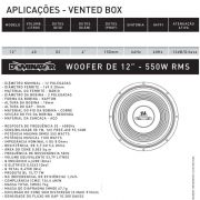 Woofer Hurricane 12" Dominator 4Ω 550w